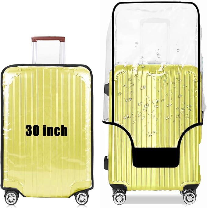 30 Inch Clear PVC Luggage Cover, 0.2mm Thick Lightweight Waterproof, by Gigabit