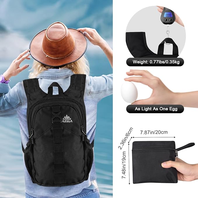 FUNANASUN 16L Ultra-Lightweight Foldable Waterproof Hiking Backpack - Image 3