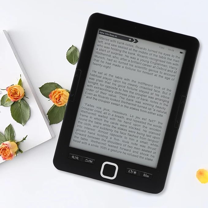BK6033 Ebook Reader, 6in EInk Screen E Reader, Built in 8G Memory, Adjustable by Diyeeni