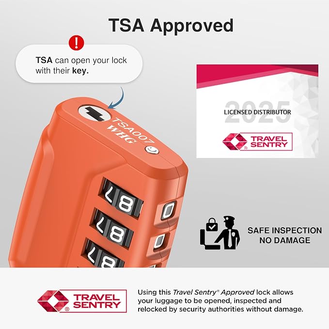 Puroma 2 Pack TSA Approved Luggage Locks, 4 Digit Combination Travel Locks - Image 2