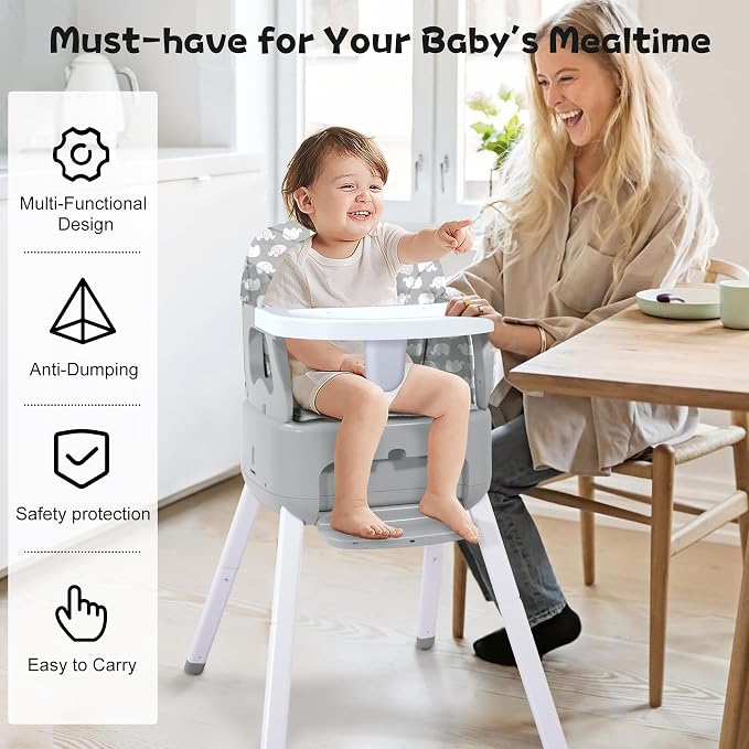 4 in 1 Portable Baby Highchair Convertible Highchair - Image 6