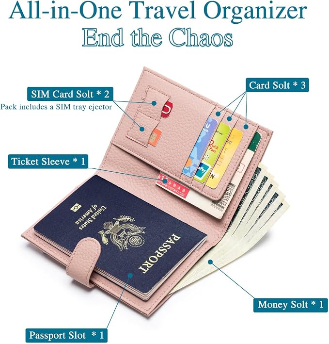 Leather RFID Slim Passport Holder - Image 2