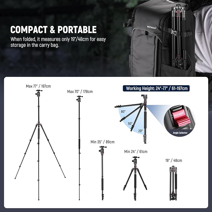 NEEWER 77 inch Camera Tripod Monopod - Image 3