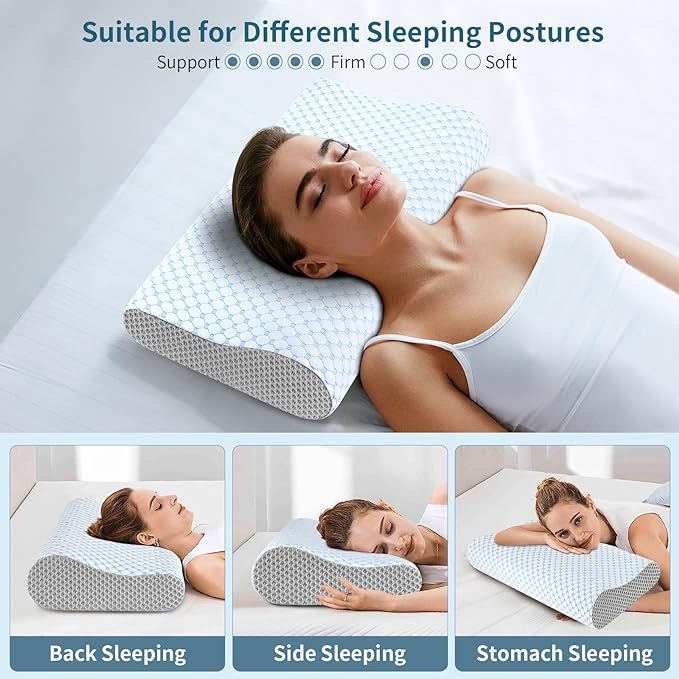 Cervical Neck Pillow for Pain Relief, Contour Memory Foam Pillows for Sleeping - Image 6