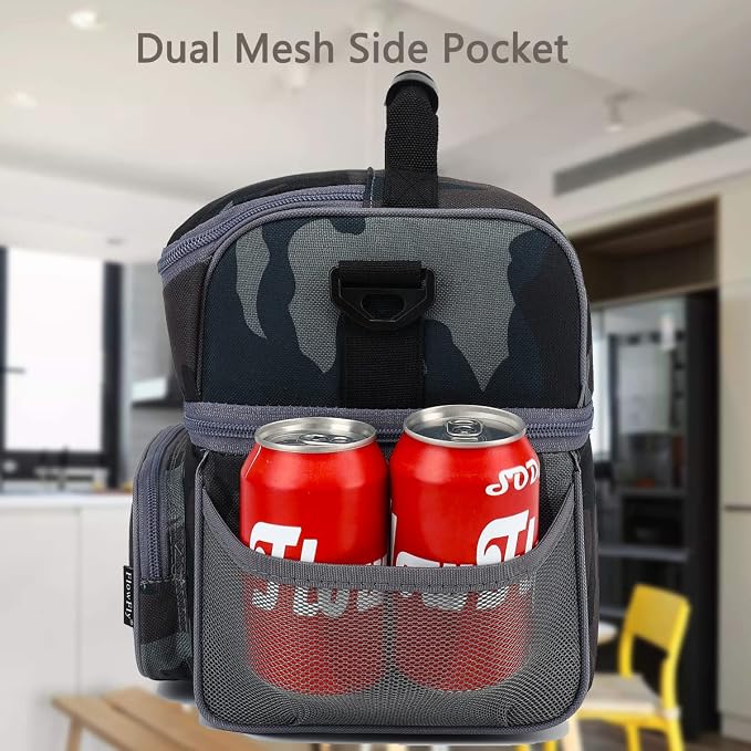 FlowFly Double Layer Cooler Insulated Lunch Bag Adult Lunch Box Large Tote Bag - Image 6