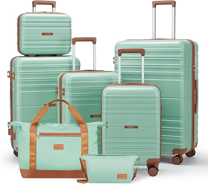Luggage Sets with spinner wheels, PC+ABS Hard Shell Travel Luggage, Lightweight by Unknown