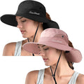 ZOORON Women's Ponytail Safari Sun Hat, Wide Brim UV Protection Outdoor Bucket by ZOORON