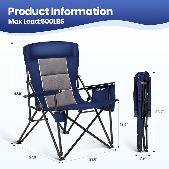 HIGH POINT SPORTS Oversized Camping Chairs - Image 3