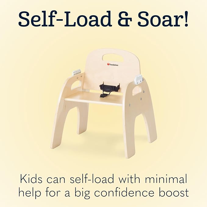 Foundations Easy Serve Low Wood Feeding Chairs Multipack, Adjustable Harness - Image 5