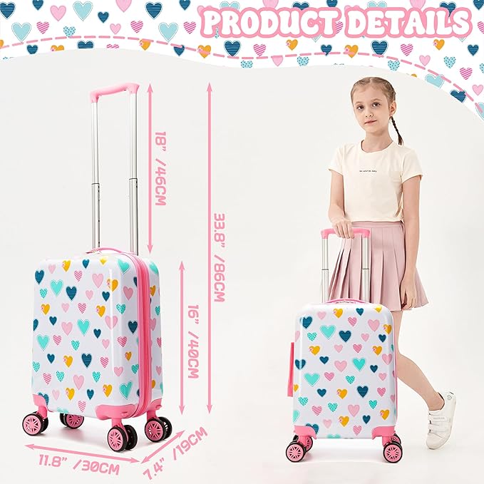 Kid’s Luggage Set 5 Piece Suitcase Set 16’’ Hardside Luggage - Image 2