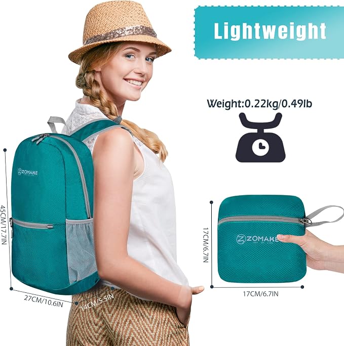 ZOMAKE Ultra Lightweight Hiking Backpack 20L, Packable Small Backpacks Water - Image 2