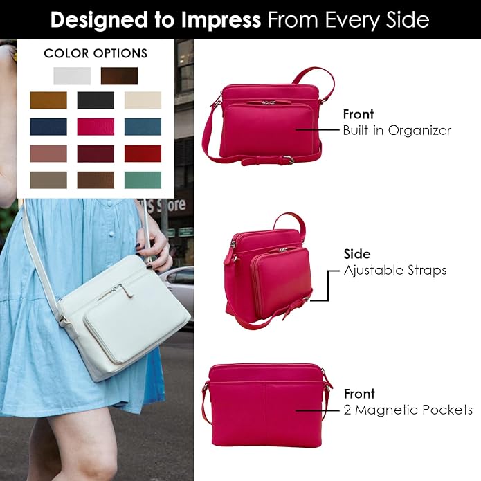 ili New York Genuine Leather Crossbody Bags - Image 3