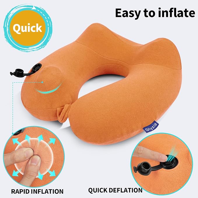 2 Pack Inflatable Travel Neck Pillows - Image 3