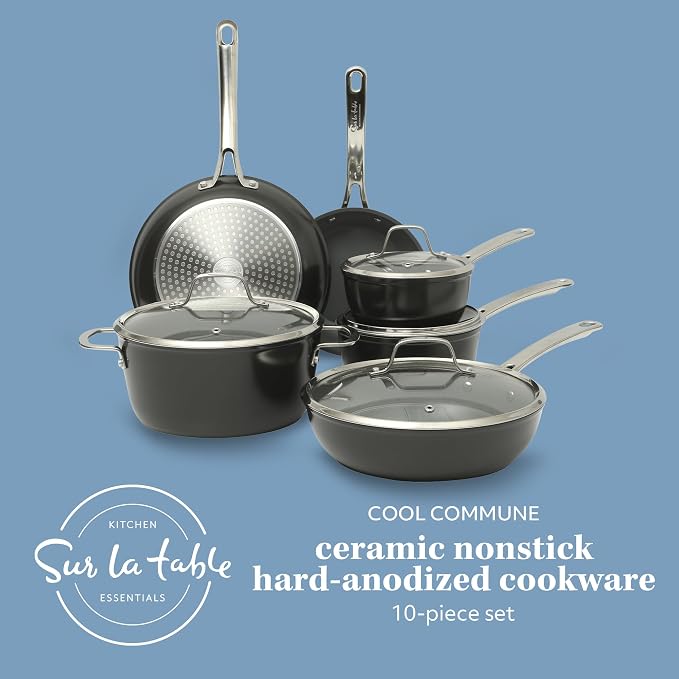 Sur La Table Kitchen Essentials Cool Commune Hard Anodized 10 Piece PFA Free - Image 2