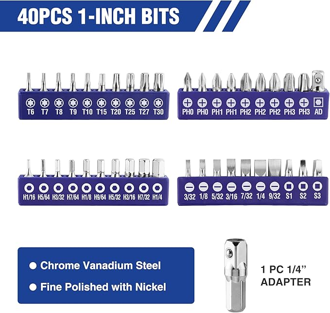 WORKPRO 61PC Magnetic Screwdriver Bits & Nut Driver Set - Image 3