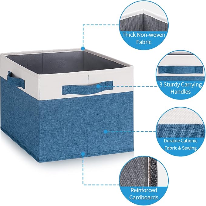 GhvyenntteS 6 Pack Fabric Storage Bins, Foldable Storage Baskets - Image 4