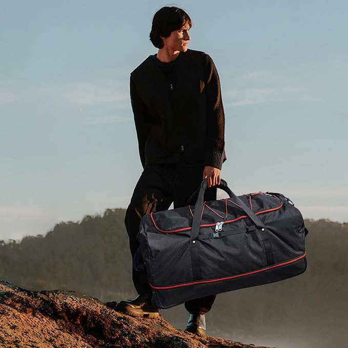 Vomgomfom Wheeled Collapsible Duffel Bag, 110L-140L Expandable Checked Luggage - Image 7