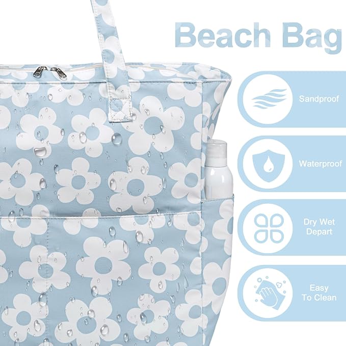 Beach Pool Bags Tote for Women Ladies Large Gym Tote Carry On Bag - Image 7
