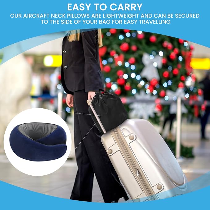 Neck Pillow, Travel Pillow uses Memory Foam to Support Neck Comfort, Ideal - Image 6