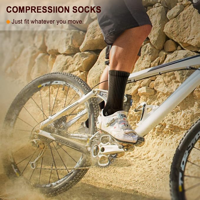 BULLIANT Compression Socks for Men 6Pairs, Athletic Crew Socks Cushioned For - Image 7