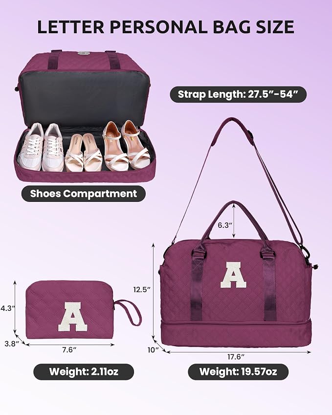 Bride To Be Gifts, Gifts for Women-Initial Travel Bag - Image 6
