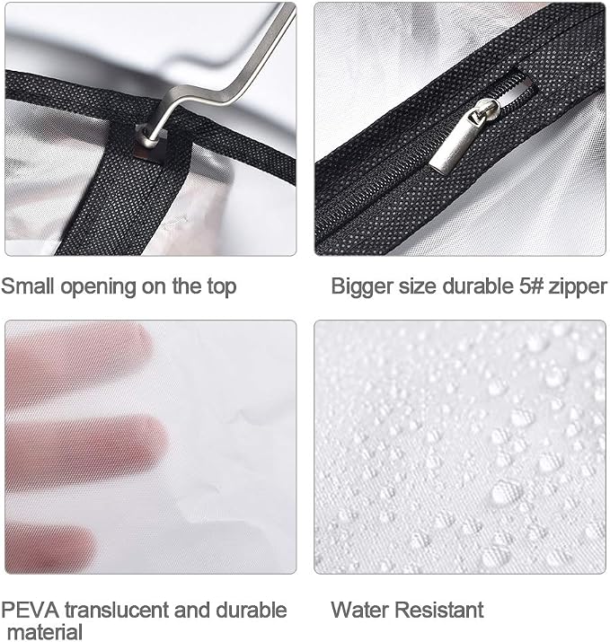 Hanging Garment Bag Black Side Breathable Dress Bags - Image 3