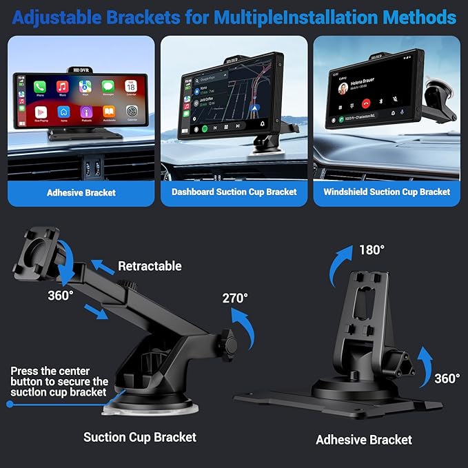 Wireless Apple Carplay Screen for Car 4K Dash Cam, 10.26" HD Touchscreen - Image 6