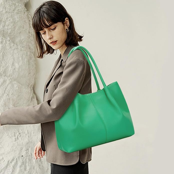 KKXIU Tote Bag for Women Vegan Leather Shoulder Purse Large Capacity Travel Bag - Image 3