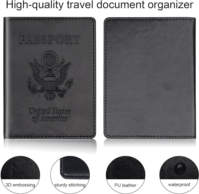 Passport Holder 2Pcs, Passport Cover Wallet Case - Image 5
