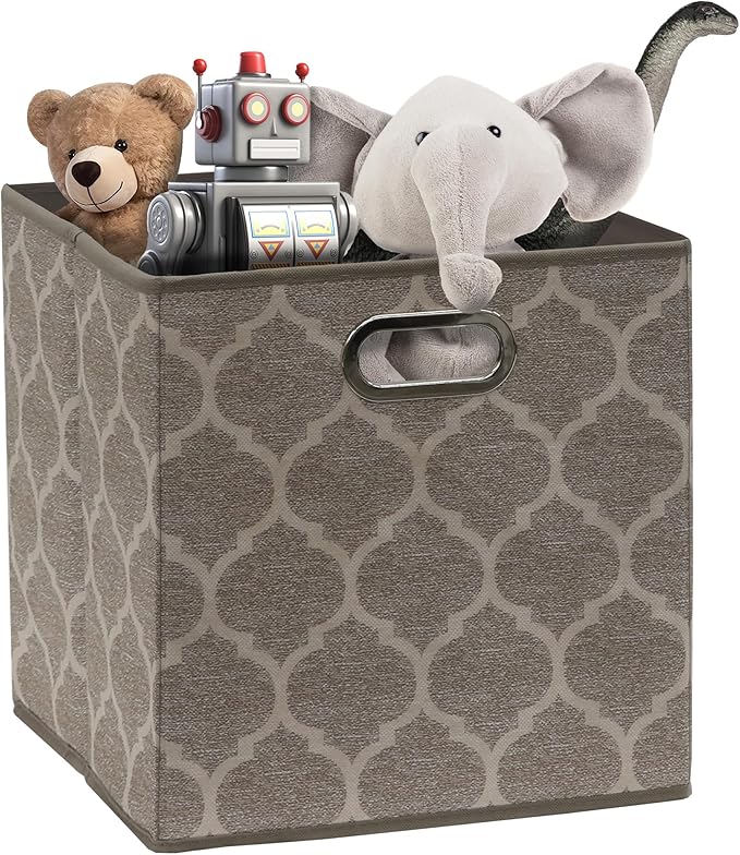 SIMPLE HOUSEWARE 11-Inch Collapsible Fabric Cube Storage Bin - Image 7