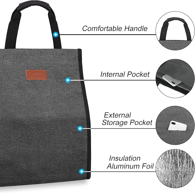 Lunch Bags for Women Insulated Reusable Lunch Tote - Image 3