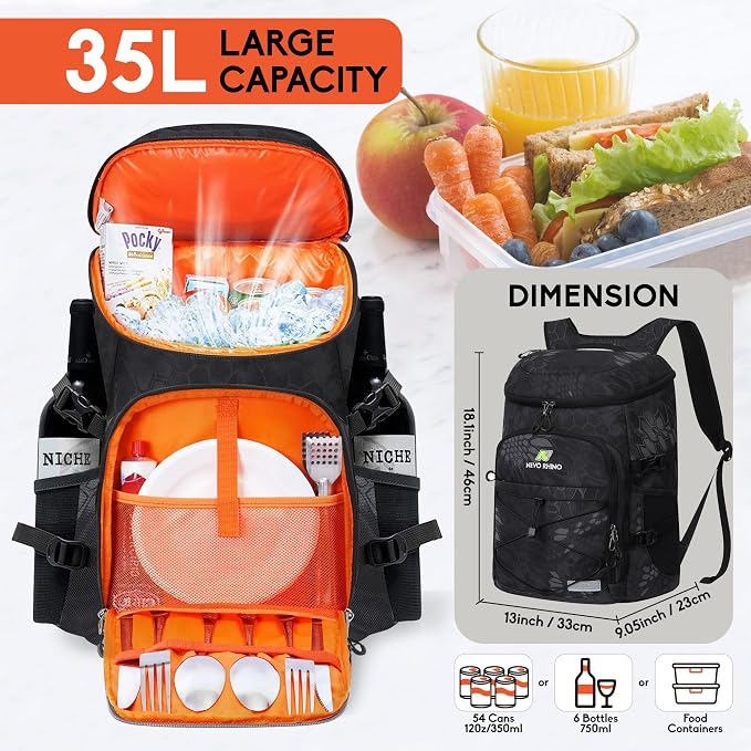 N NEVO RHINO Backpack Coolers Insulated Leak Proof 36/54 Cans, Portable - Image 4