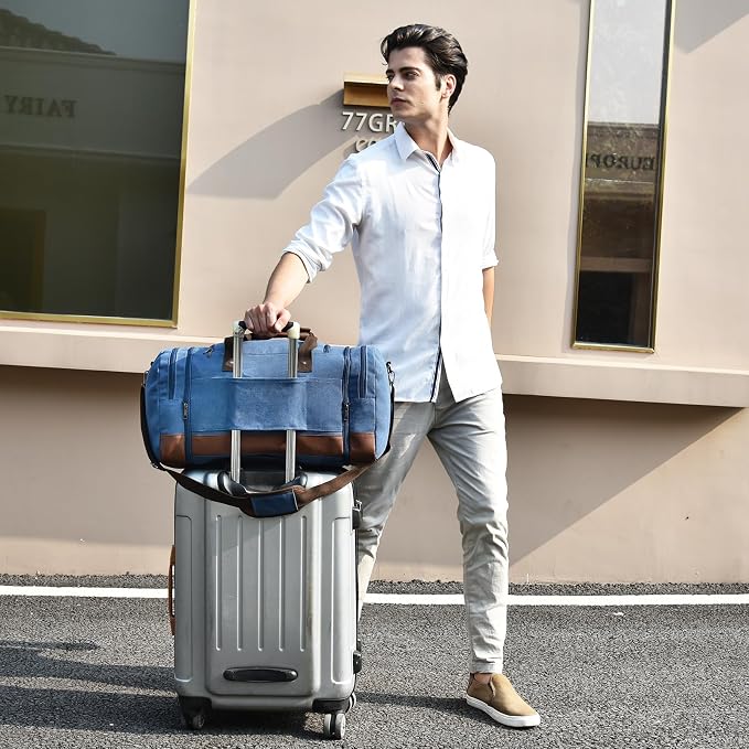 Dimayar Expandable Duffle Bag for Men, 50L Large-Capacity Weekender, - Image 2