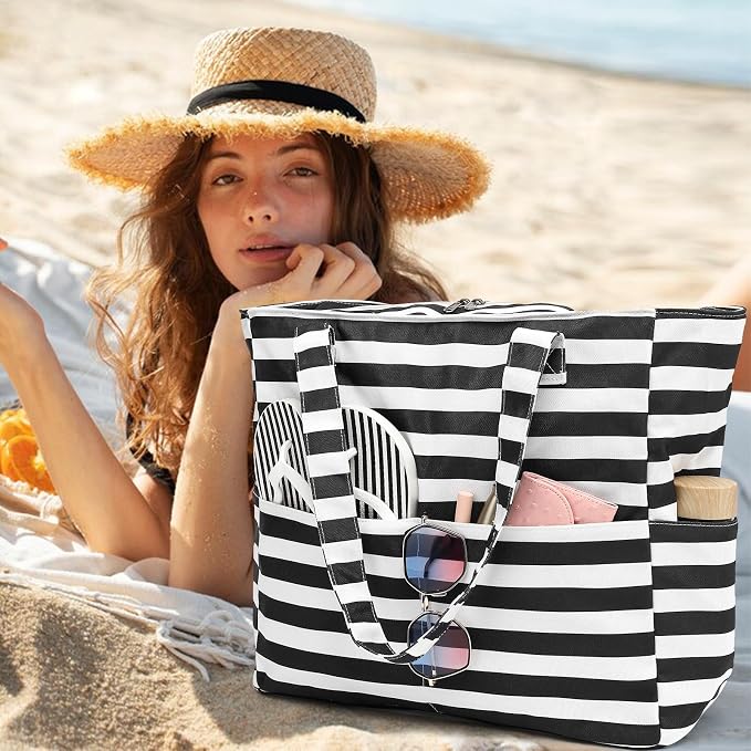 Beach Pool Bags Tote for Women Ladies Large Gym Tote Carry On Bag - Image 3