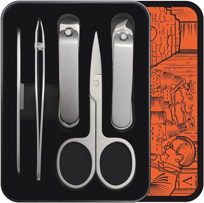 Konovo 5-Piece Nail Clippers Set，Stainless Steel Manicure Kit, Nail Grooming by KONOVO