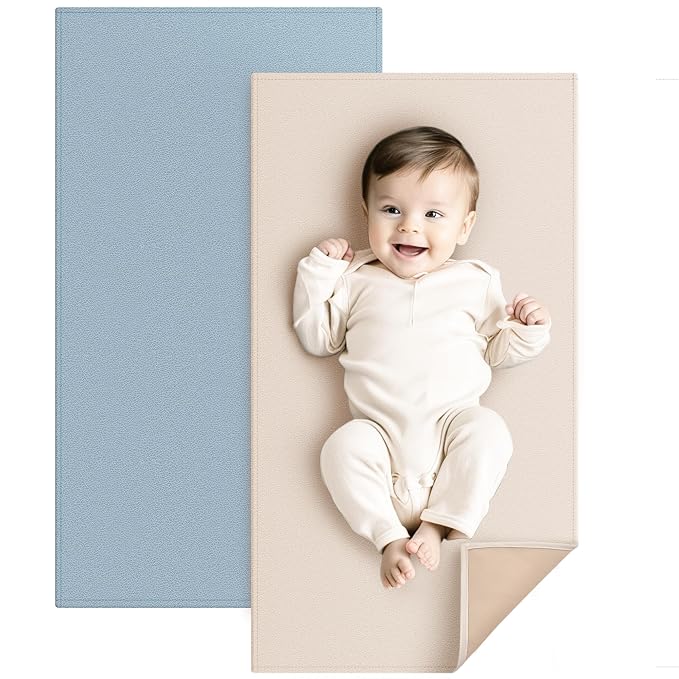 Konssy Faux Leather Baby Changing Mat, Waterproof, Wipeable & Portable Diaper by Konssy