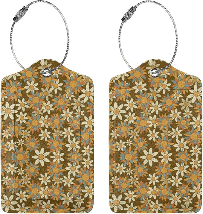 Flowers Leather Luggage Tag - Image 3