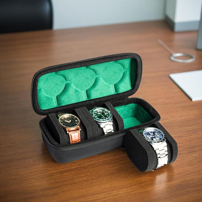 Hard Watch Travel Case, 3 slots Watch Roll Case Storage and Organizer - Image 8