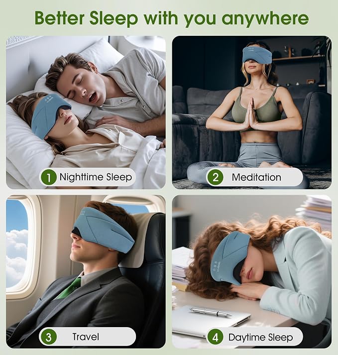 Sleep Mask with Headphones Bluetooth 5.4, LC-dolida Wireless Music Eye Mask - Image 7