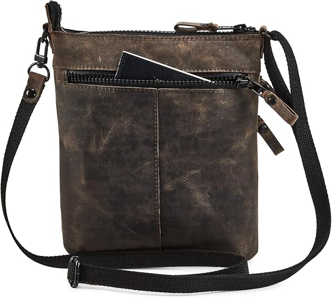 Crossbody Sling Bag for Women Small Real Leather Purse Vintage Travel Crossover - Image 5