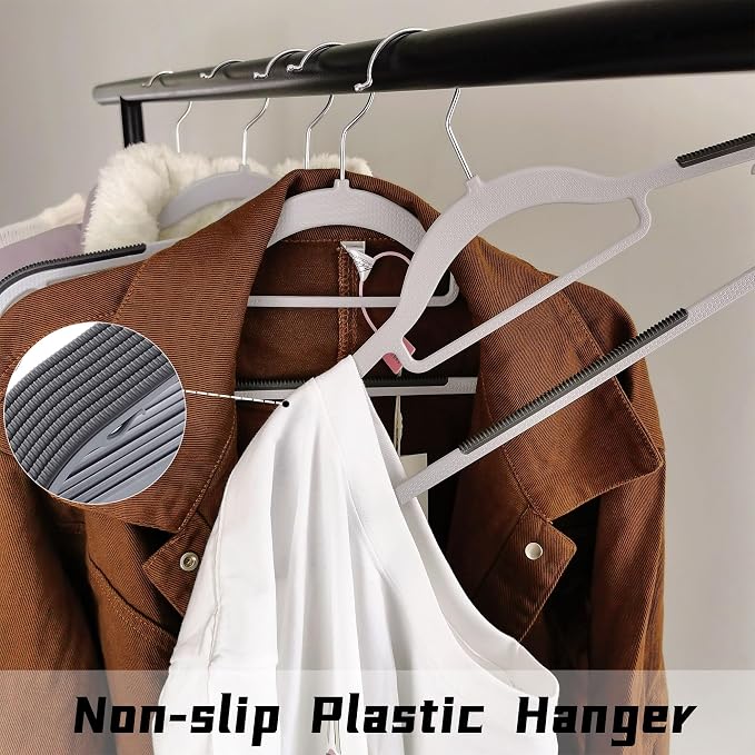 30 Pack Plastic Clothes Hangers Non Slip - Image 4