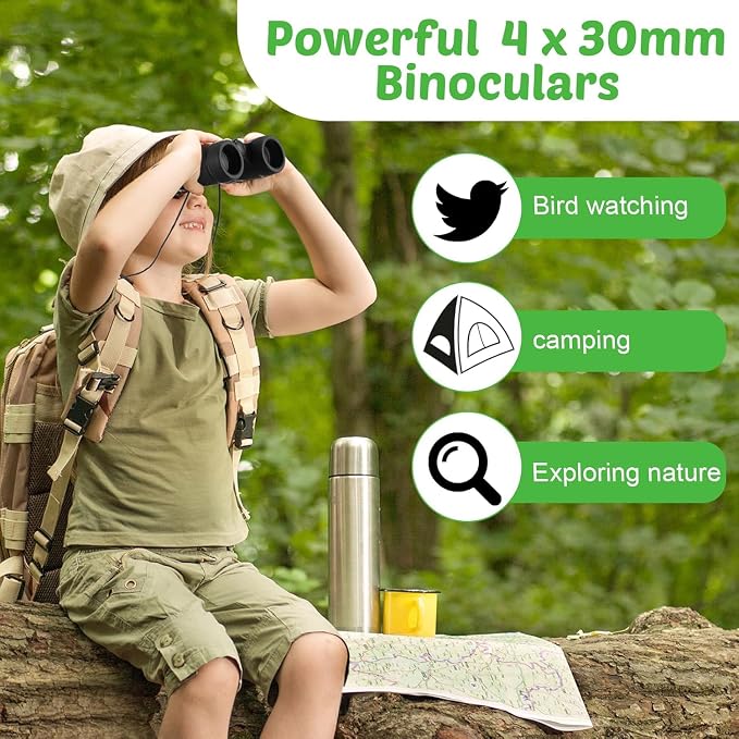 Hiboom 8 Set Kids Binoculars Bulk Shockproof Folding Children Mini Compact - Image 5