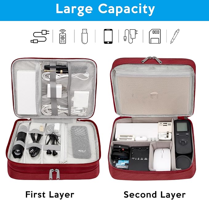 Electronic Organizer Travel Case, Travel Cord Organizer Case Portable - Image 7