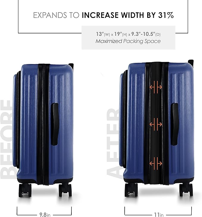 22 Inch Carry On Luggage 22x14x9 Airline Approved, Carry On Suitcase - Image 3