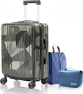 20 inch Carry On Luggage Expandable Top Opening/Clamshell Opening, TSA Approved by Lanuitjoy