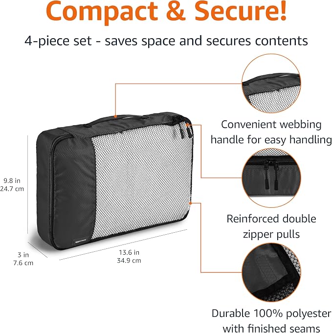 Amazon Basics Lightweight Packing Cubes Travel Organizer Set - Image 3