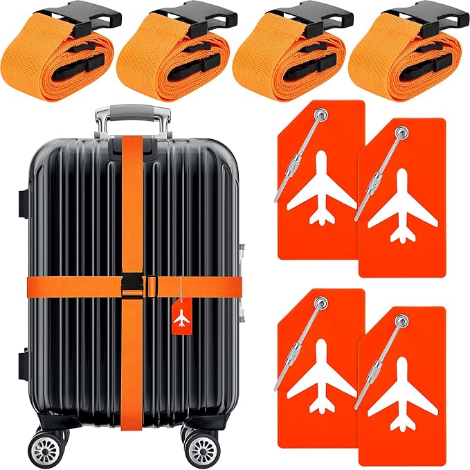 Weewooday 8 Pcs Luggage Straps Suitcase Tags Set by Weewooday