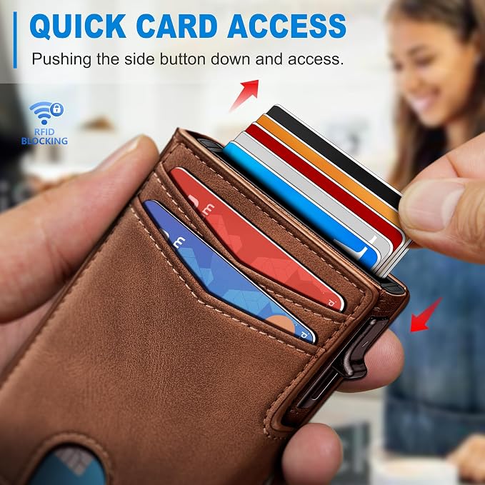 Wallet for Men with Money Clip Coins Pocket ID Window Gift Boxed, Slim Smart - Image 5