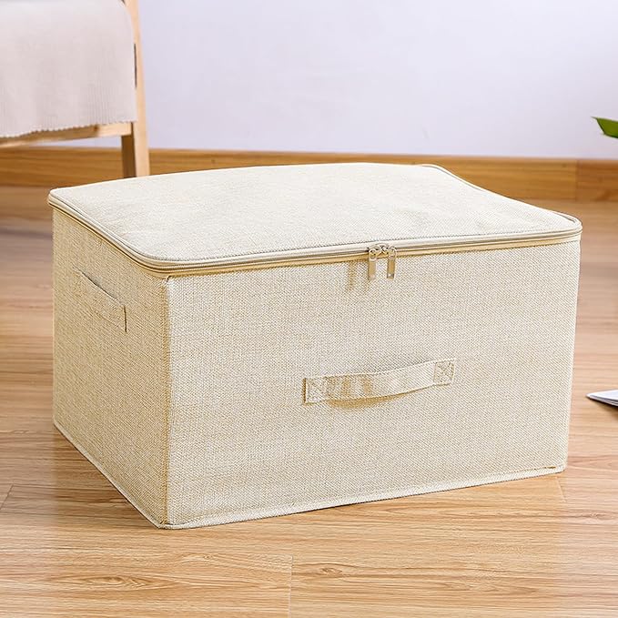 ANMINY 3PCS Storage Bins with Zipper Lids 51.9 Qt Lidded Fabric Storage Boxes - Image 2