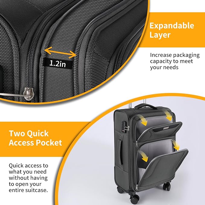3-Piece Softside Expandable Luggage Set - Image 3